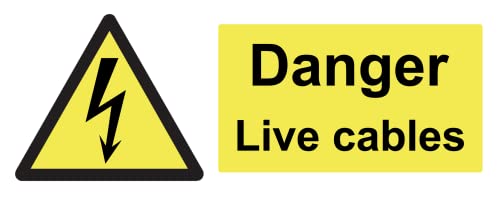 Danger Live Cables Electrical Warning Sign Self Adhesive... - Fournitures Bureau Amazon Royaume-Uni à 0.99€