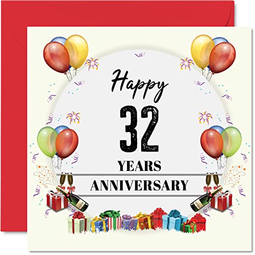 32nd Anniversary Card for Husband Wife - Party Balloons... - High-Tech & Électronique en promo à 1.99€