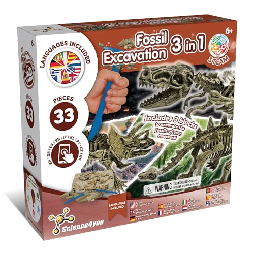 Science4you Dinosauri Fossili 3 in 1 per Bambini 5 6 7 8+... - Jouets & Jeux Amazon Italie à 19.99€