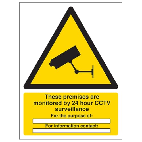Warning Security - Monitored By 24 Cctv For The Purpose Of¿... - Maison & Cuisine Amazon Royaume-Uni à 2.66€