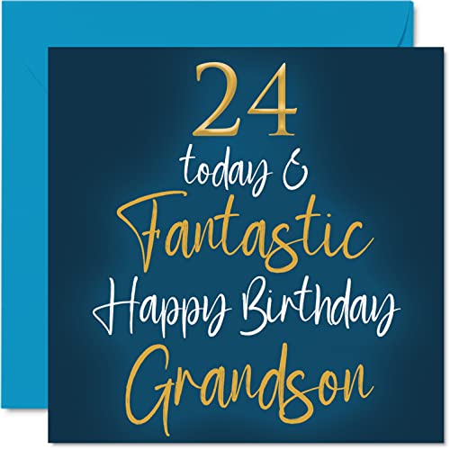 Fantastic 24th Birthday Cards for Grandson - 24 Today &... - Auto & Moto en promo à 5.67€