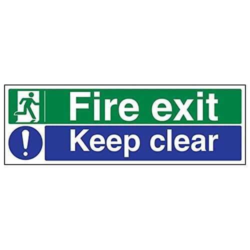 V Safety Fire Exit - Fire Exit/Keep Clear - 300 x 100 mm... - Maison & Cuisine Amazon Royaume-Uni à 2.03€