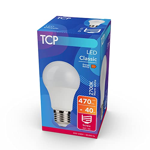 TCP 40W 2700K 470L E27 Classic Home LED Light Bulb, Warm... - Maison & Cuisine en promo à 2.80€