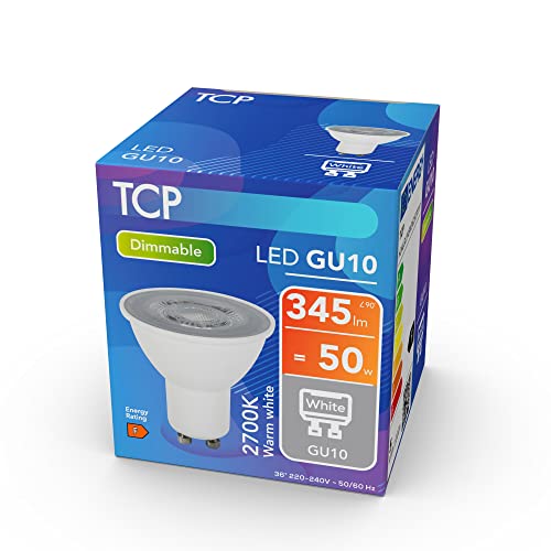TCP 50W 2700K 345L GU10 Dimmable LED Spotlight Bulb, Warm... - Maison & Cuisine en promo à 2.80€