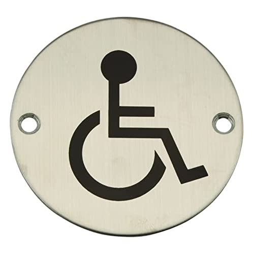 V Safety Disabled Symbol, Stainless Steel, 76mm, Sign with... - Maison & Cuisine en promo à 1.92€