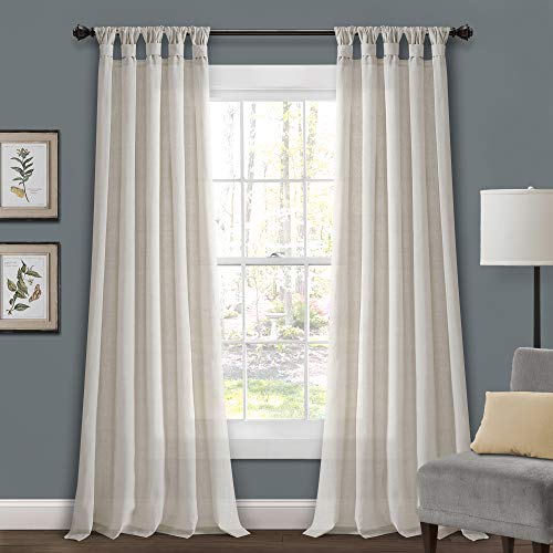 Lush Decor Burlap Knotted Tab Top Window Curtain Panel... - Home & Kitchen Amazon UK à 37.31€