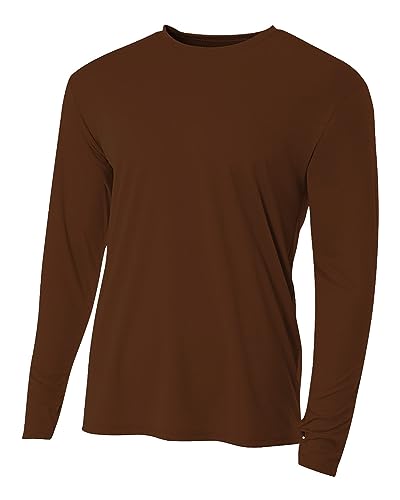A4 Long Sleeve Cooling Performance Crew, Brown, XS - Mode & Vêtements Amazon Royaume-Uni à 15.17€