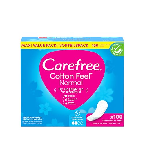 Carefree Lot de 100 protège-slips Cotton Feel Normal avec... - Beauté & Parfums Amazon France à 4.34€