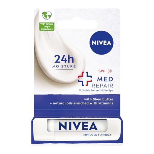 NIVEA Med Repair Moisturising Lipstick with Shea Butter... - Beauté & Parfums Amazon Royaume-Uni à 2.40€