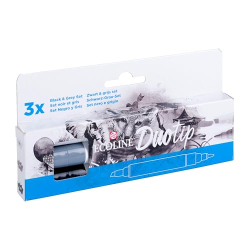 Talens Ecoline Duotip Black & Gray - Juego de 3 marcadores... - High-Tech & Électronique Amazon Espagne à 6.63€