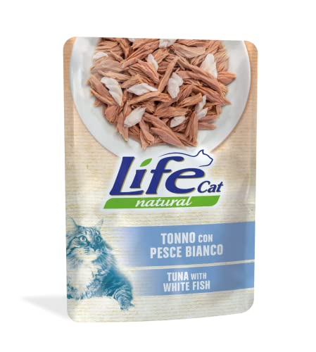 Life Cat Natural Tonno con Pesce Bianco, busta 70g - Animalerie Amazon Italie à 1.15€