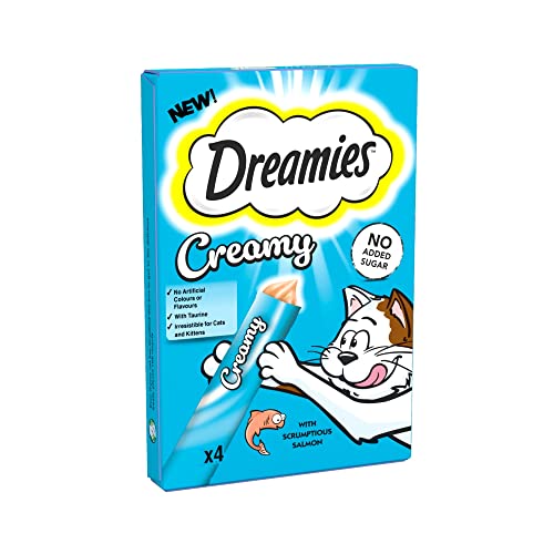 Dreamies Creamy No Sugar Cat Treats With Salmon 40g - Animalerie Amazon Royaume-Uni à 1.65€