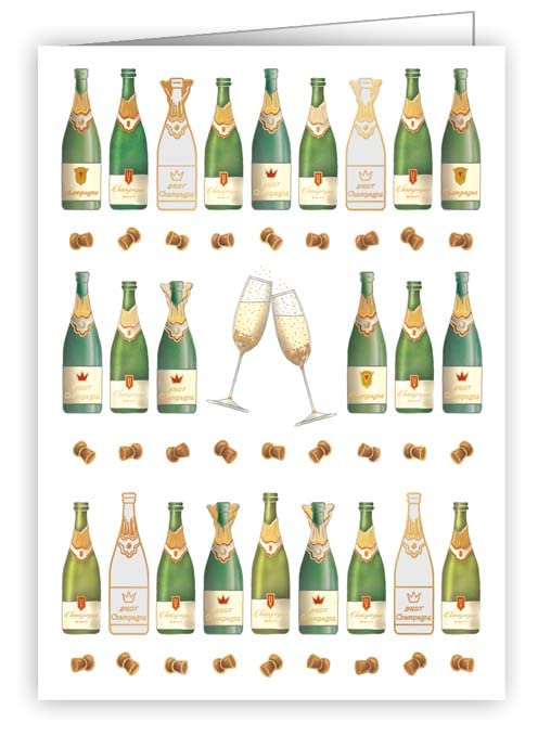 Quire Mini Card Champagne Bottles, Green, 70x89mm - Bébé & Puériculture en promo à 1.75€
