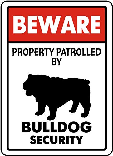 CCPARTON Metal Signs Beware Property Patrolled by Bulldog... - Sports & Fitness Amazon Royaume-Uni à 1.00€