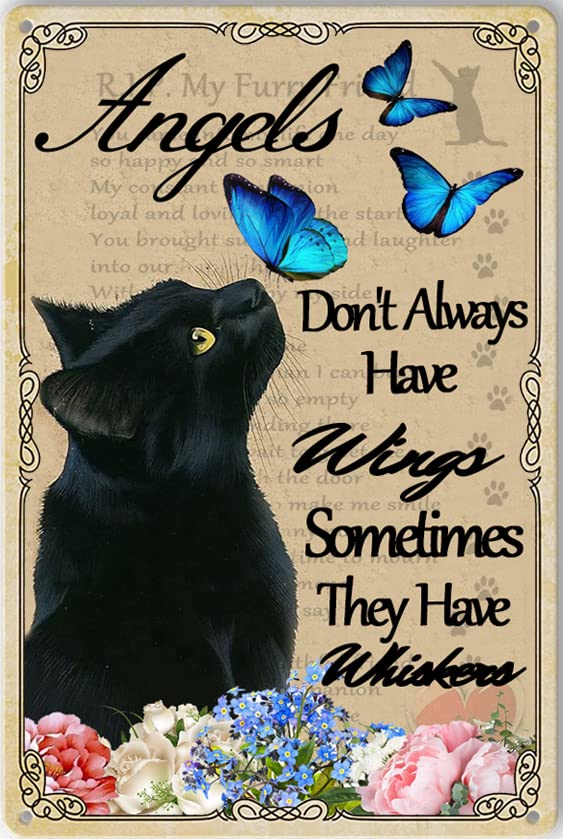 CCPARTON Black Cat Decor For Lovers Angels Don't Always... - Animalerie en promo à 1.00€