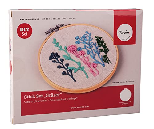 Rayher Embroidery Starter Kit with Grass Plants Pattern... - Garden & Outdoor Amazon UK à 6.95€