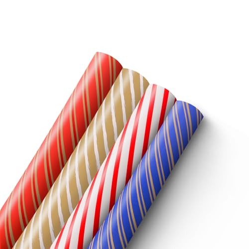 Kraft & Co Paquete de 4 papeles de regalo de 44 cm x 5 m... - Amazon Spain à 13.49€