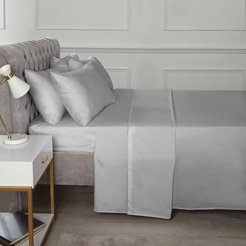 Rapport Home 16" Deep Flat Sheet 180TC Percale Sheet (Grey... - Maison & Cuisine Amazon Royaume-Uni à 8.99€