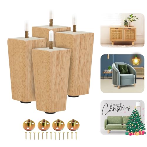 Lot de 4 Pieds carrés en Bois Naturel 11,4 cm en promo à 29,04€ (-77%) sur Amazon FR