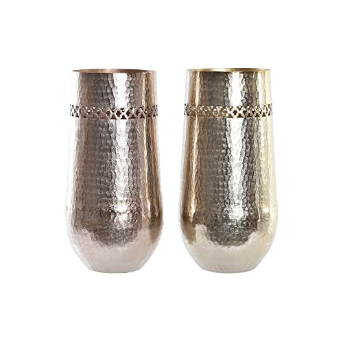 DKD Home Decor Set di 2 vasi in rame dorato in alluminio... - High-Tech & Électronique en promo à 40.65€