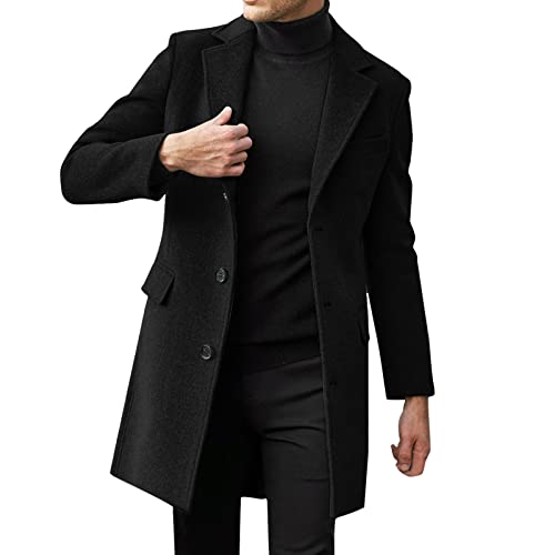 Gabardina larga para hombre chaqueta larga de moda de un... - Jardin & Extérieur en promo à 30.00€