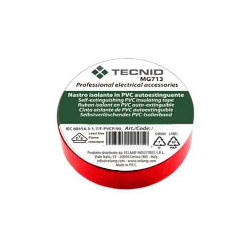 PVC Insulation Tape 0.12mm Thickness 15mm x 10m Red VDE... - Maison & Cuisine Amazon Royaume-Uni à 0.59€