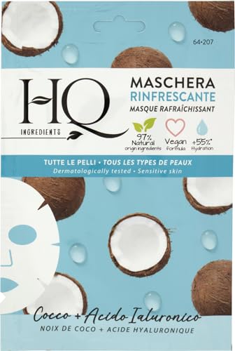 HQ - Masque Tissu Rafraîchissant Visage - 97% d'ingrédients... - Beauté & Parfums Amazon France à 2.02€