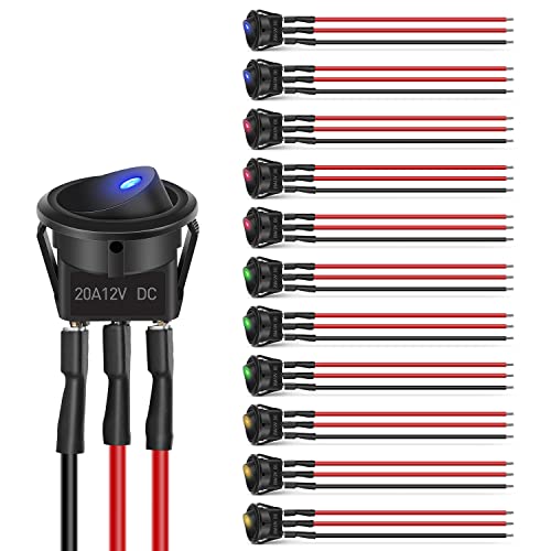 Nilight Lot de 12 interrupteurs à bascule ronds à 3 broches... - Auto & Moto en promo à 14.59€