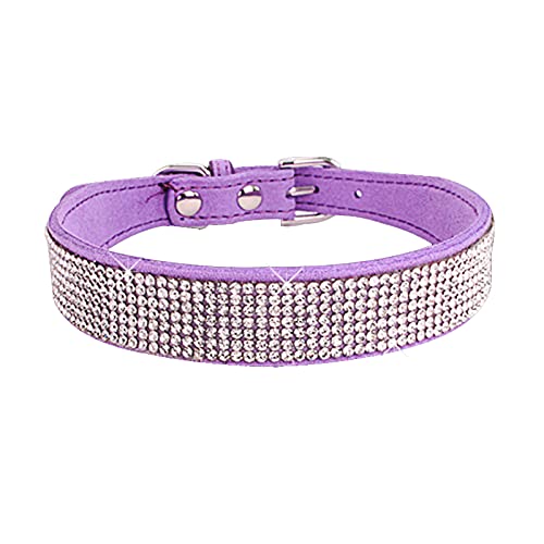 Dog Collar Suede Fiber Crystal Dog Collar Comfortable... - Animalerie Amazon Royaume-Uni à 1.69€