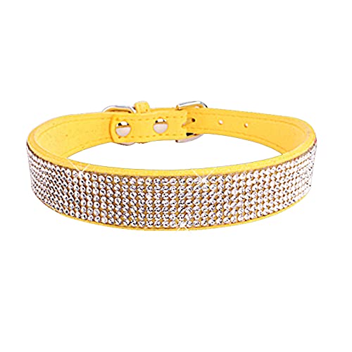 Dog Collar Suede Fiber Crystal Dog Collar Comfortable... - Animalerie en promo à 1.69€