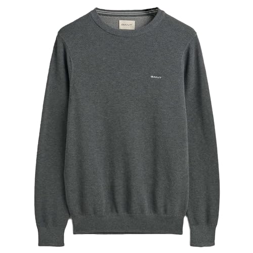 GANT Jersey clásico de algodón con Cuello en C, Gris Oscuro... - Mode & Vêtements Amazon Espagne à 24.12€