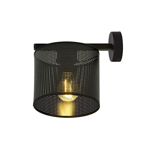 Emibig JORDAN Applique da parete nera con paralume in... - Amazon Italy à 12.95€