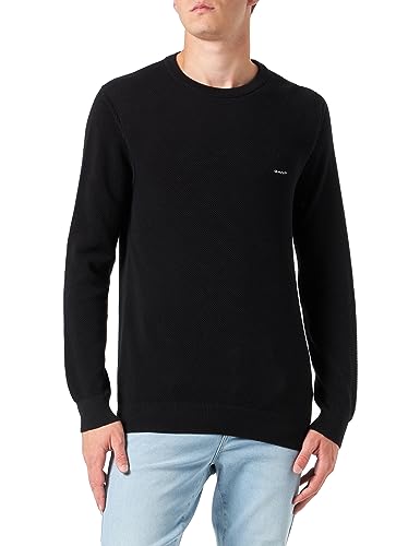GANT Cotone piqué a C Maglione, Nero, XXL Uomo - Amazon Italie à 58.76€