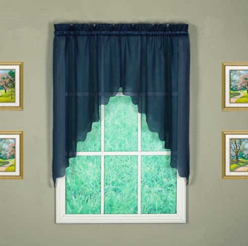 Today's Curtain Emelia Original Voile Swag Pair 38", Navy... - Maison & Cuisine Amazon Royaume-Uni à 8.63€