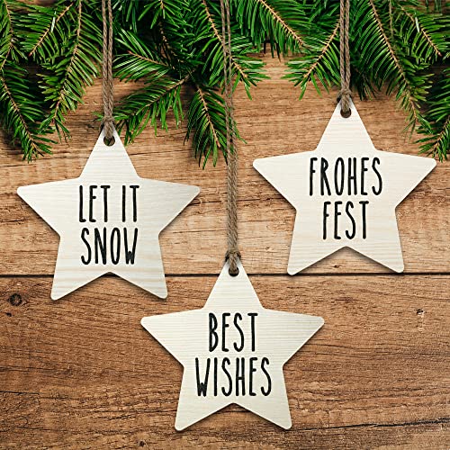 Glitzkind Colgante de árbol de Navidad de madera, 6 diseños... - Home & Kitchen Amazon Spain à 8.62€