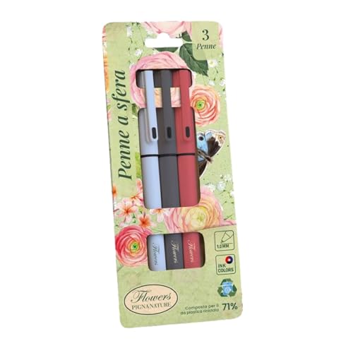 Pigna, Confezione 3 penne NATURE FLOWERS (blu, rosso, nero) - Jardin & Extérieur Amazon Italie à 2.48€