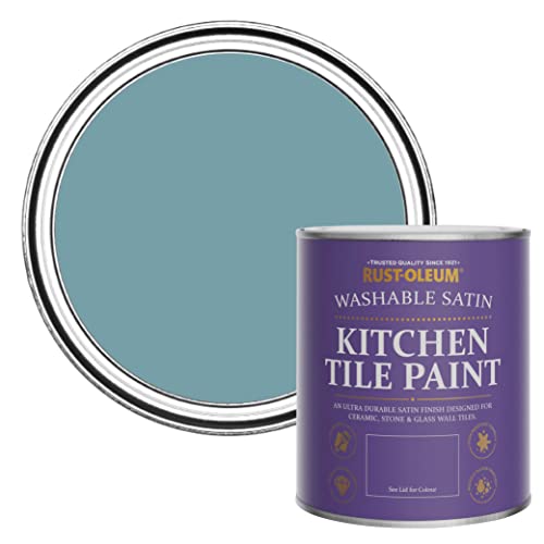 Rust-Oleum Blue water resistant Kitchen Tile Paint in Satin... - Maison & Cuisine en promo à 16.99€
