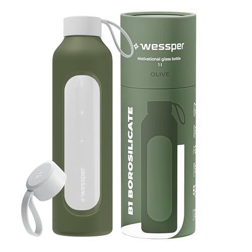 Wessper Borraccia in Vetro da 1 Litro, Bottiglia... - Home & Kitchen Amazon Italy à 16.69€