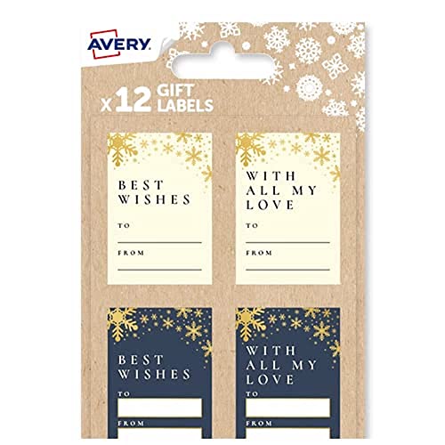 Avery Festive Label Pack with Reindeer Designs - 12 PCS... - Fournitures Bureau Amazon Royaume-Uni à 1.78€