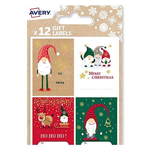 Avery Festive Label Pack with Gnome Designs - 12 PCS Gift... - High-Tech & Électronique Amazon Royaume-Uni à 1.27€