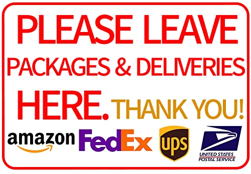 Please Leave Packages Deliveries Here - Delivery Sign... - Sports & Fitness Amazon Royaume-Uni à 1.00€