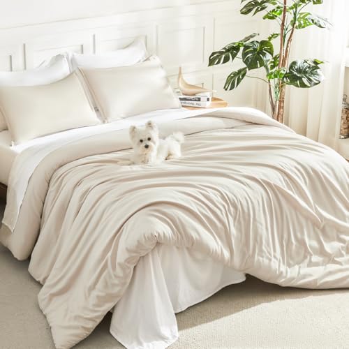 Litanika Set di biancheria da letto matrimoniale, beige, 3... - Home & Kitchen Amazon Italy à 19.57€