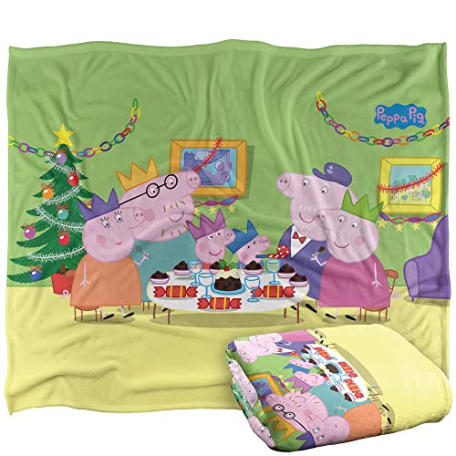 Peppa Pig Blanket, 152 x 127 cm Christmas Dinner Silky... - Maison & Cuisine en promo à 17.70€