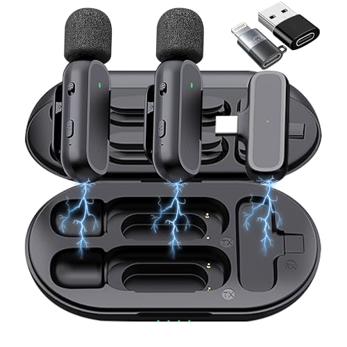 2 Pack Professional Wireless Lavalier Microphone for iPhone... - High-Tech & Électronique Amazon Royaume-Uni à 19.98€