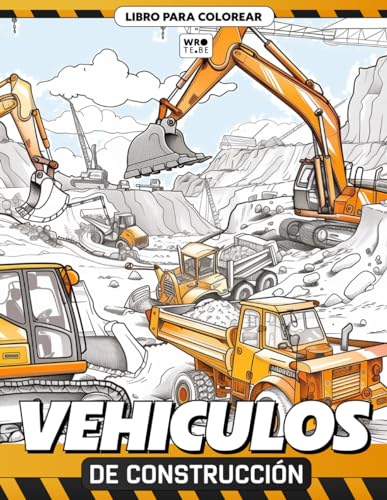 Libro para Colorear Niños - Vehiculos De Construcción en... - Jouets & Jeux Amazon Royaume-Uni à 6.49€