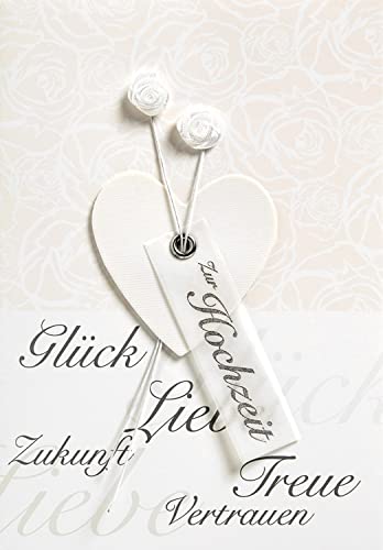 Perleberg Wedding Card with Heart Motif & Fabric Flower... - Garden & Outdoor Amazon UK à 4.26€