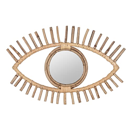 Ouko Rattan Small Eye Shaped Novelty Wall Mirror - Maison & Cuisine Amazon Royaume-Uni à 29.99€