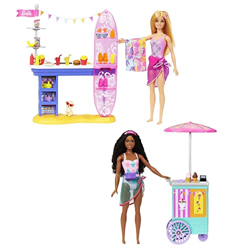 Barbie Coffret Promenade en Bord De Mer avec 2 Poupées... - Jouets & Jeux en promo à 28.42€