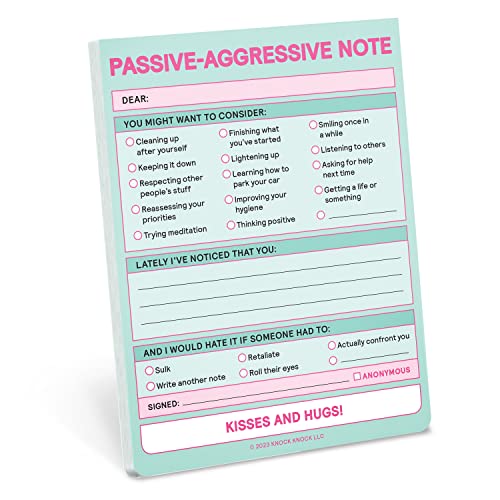 Knock Knock Passive Aggressive Nifty Note (version pastel)... - Fournitures Bureau en promo à 20.89€