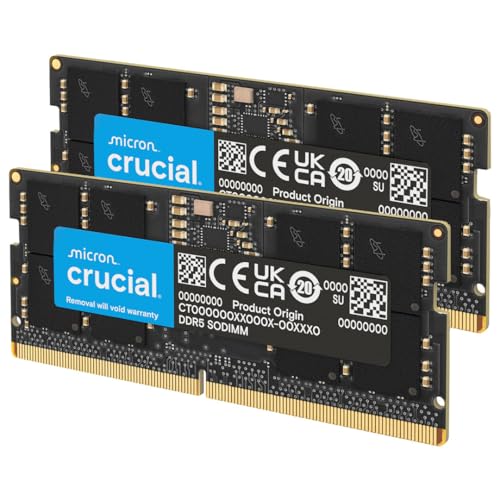 Crucial DDR5 RAM 32GB Kit (2x16GB) 5600MHz SODIMM, Laptop... - High-Tech & Électronique Amazon Royaume-Uni à 187.63€